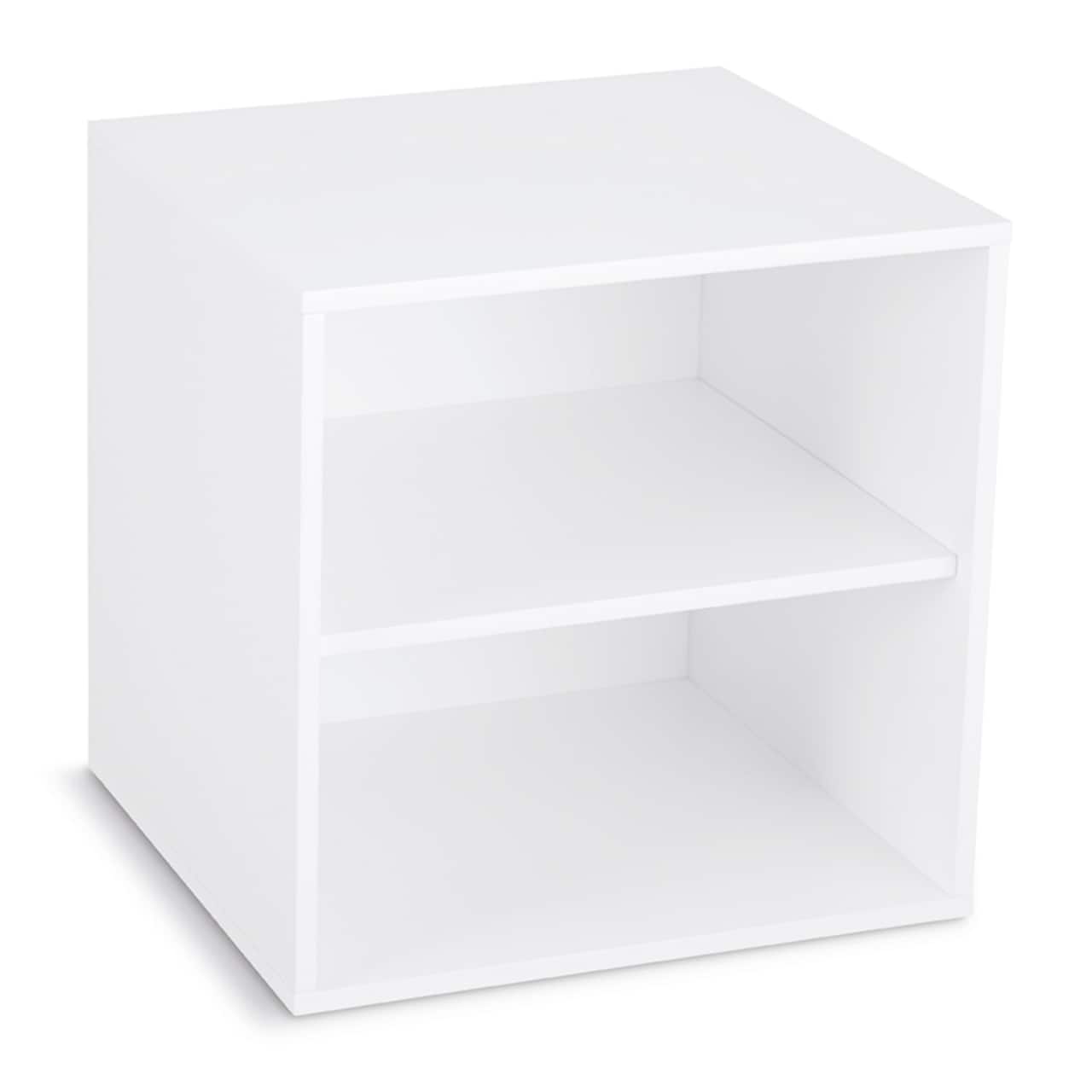 16" White Modular Cube with Shelf by Simply Tidy®